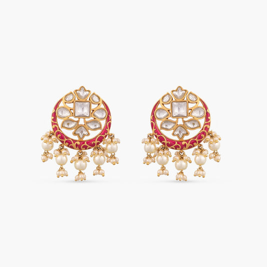 Chandni Enamel Silver Earrings