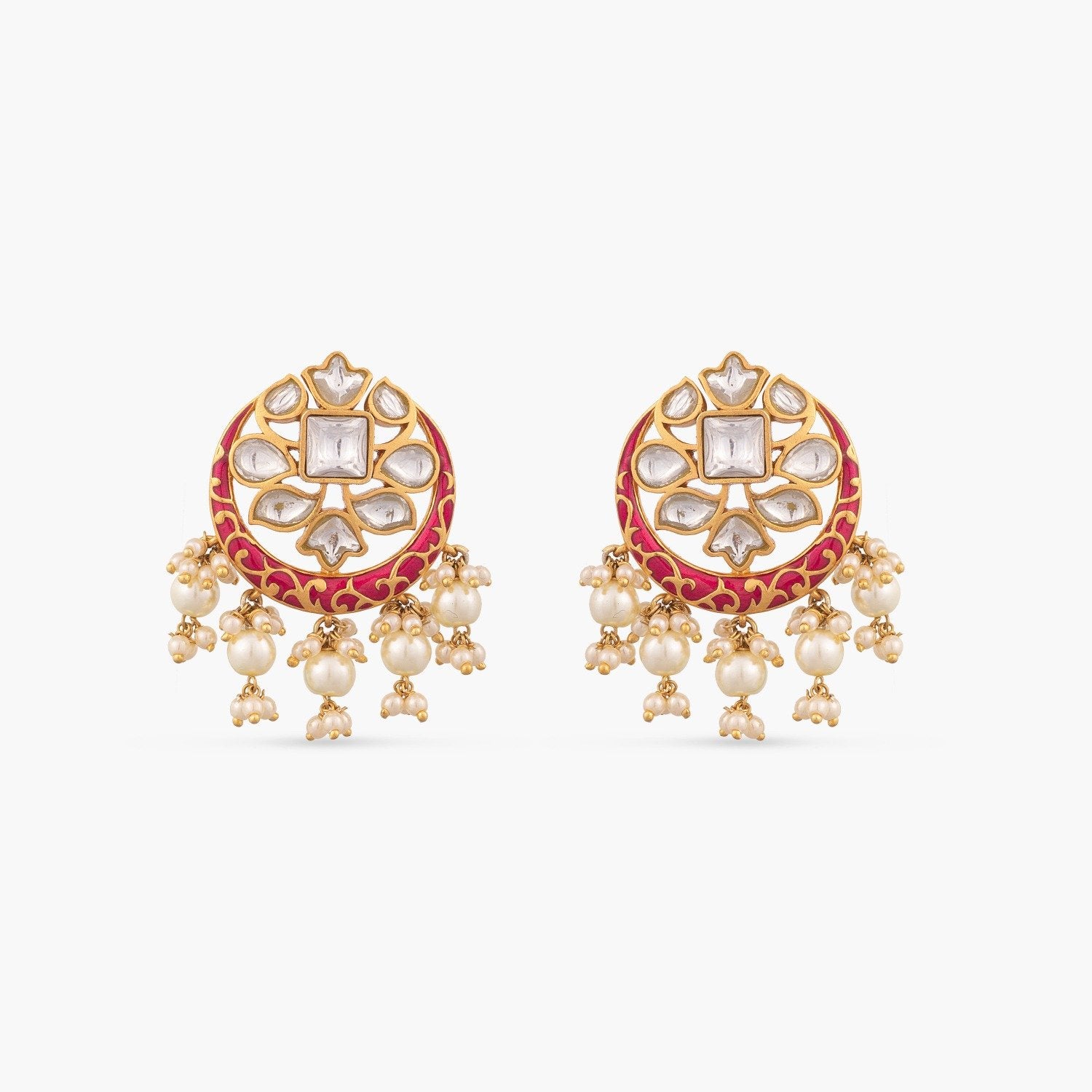 Chandni Enamel Silver Earrings