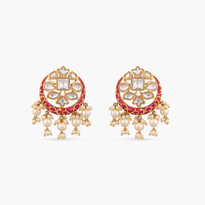 Chandni Enamel Silver Earrings