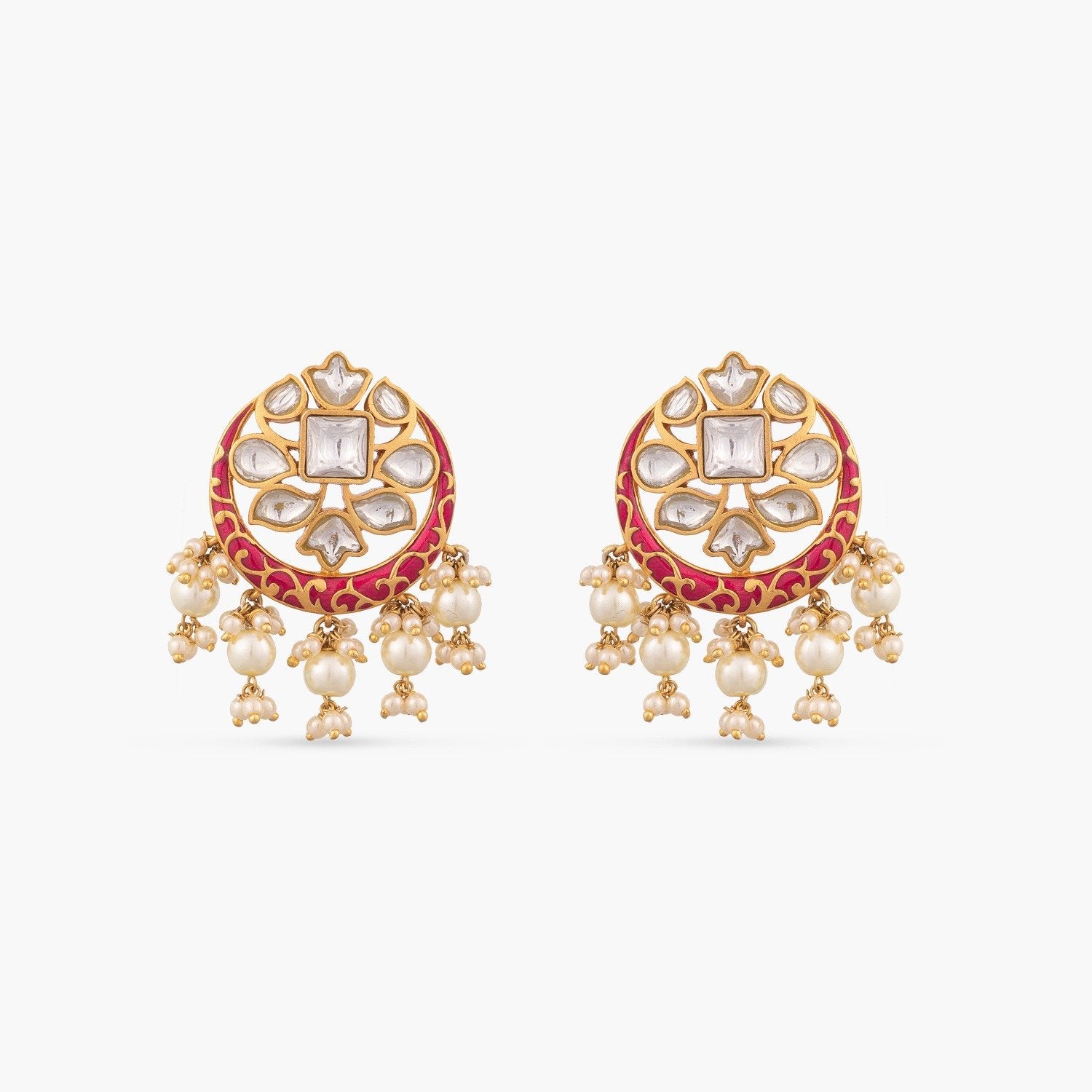 Chandni Enamel Silver Earrings