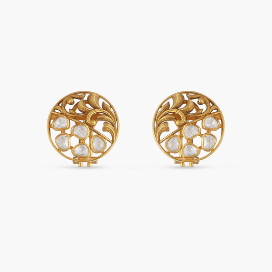 Baroque Moissanite Silver Stud Earrings