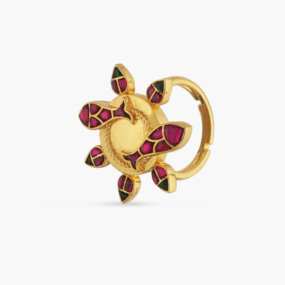 Matsya Round Silver Ring