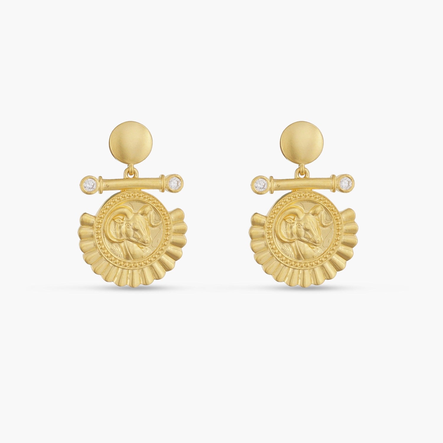 Antique Griffin Conversion Earrings of 14k Gold - Trademark Antiques