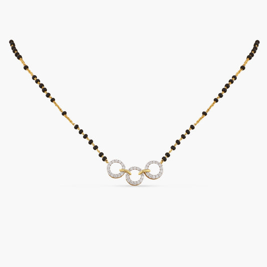 Three Linked Rings CZ Silver Mangalsutra