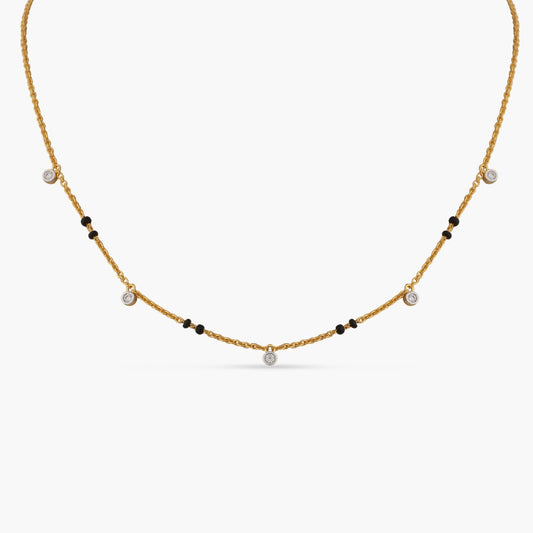 Dainty CZ Charms Silver Mangalsutra
