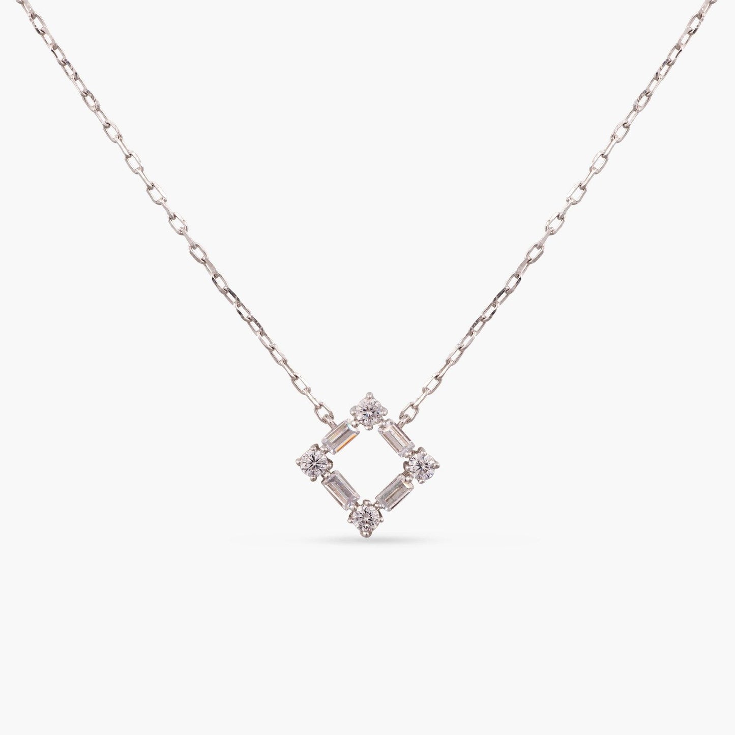 Amelia CZ Silver Chain Pendant