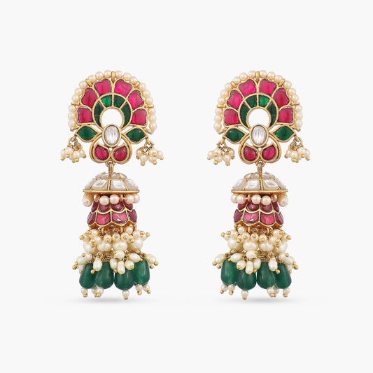Sirisha Jadau Silver Stud Earrings