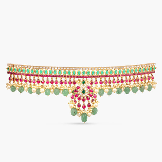 Nargis Jadau Silver Bridal Choker Necklace 