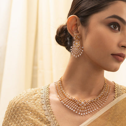 Prafulti Zircon Silver Necklace Set