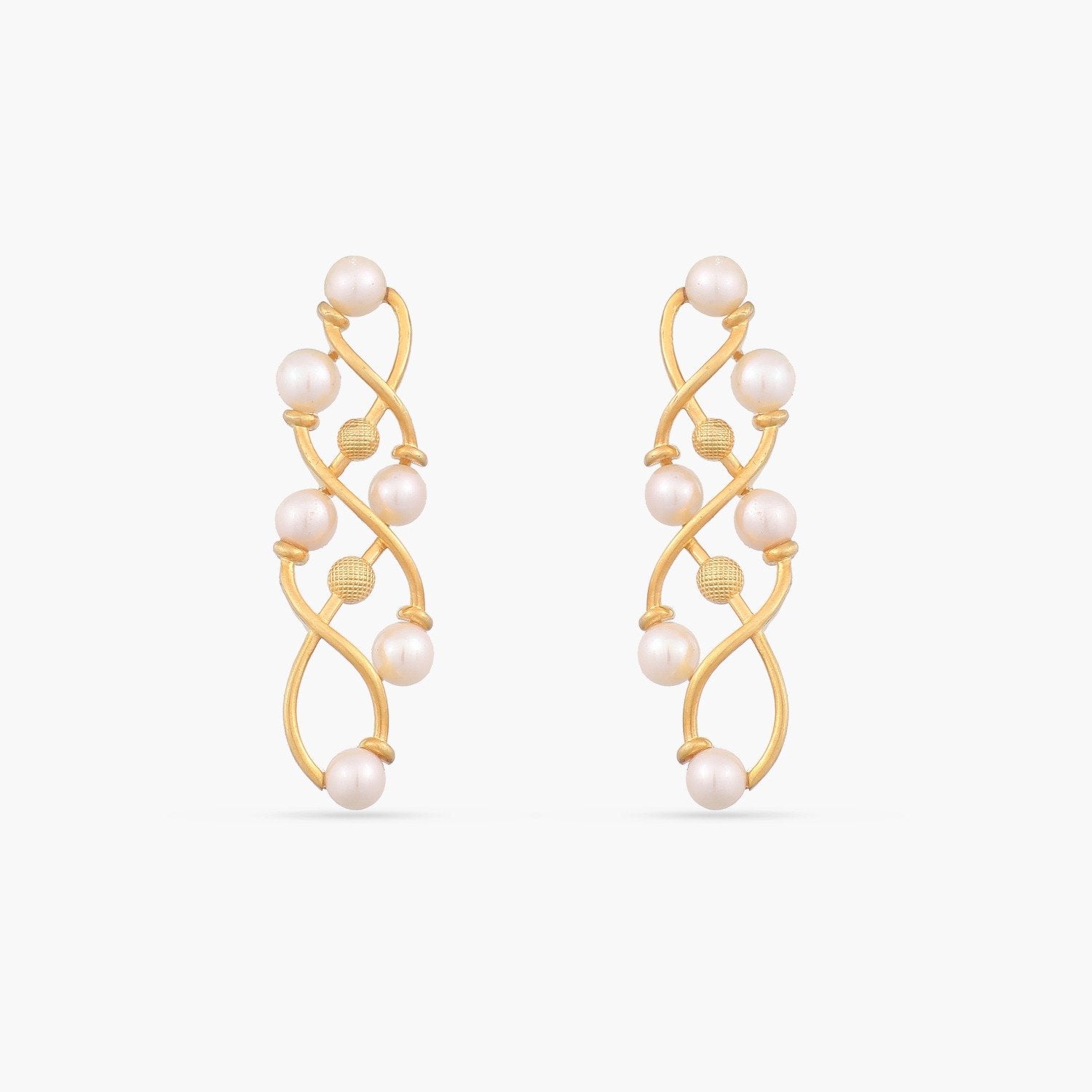 Statement Pearl Silver Earrings