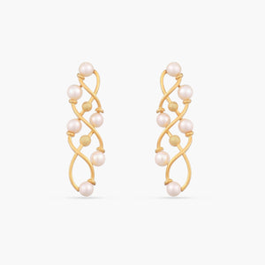 Statement Pearl Silver Earrings
