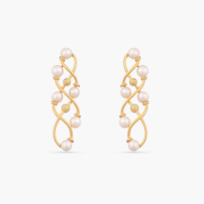 Statement Pearl Silver Earrings